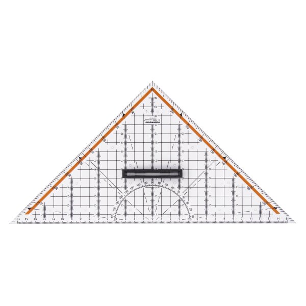 Technisches Zeichendreieck 325 mm, Acrylglas transparent, abnehmbarer Griff