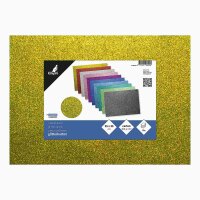 Glitzerkarton 300g/qm 25 x 35 cm - 10 Farben sortiert