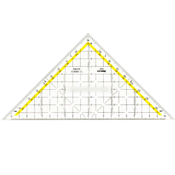 TZ-Dreieck 22,5 cm mit Griff, Facette und Tuschenoppen, Plexiglas