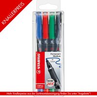 Folienstift OHPen universal M 1mm permanent - Etui mit 4...