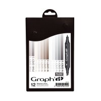 Layoutmarker GRAPHIT 12er Set - Mix Greys