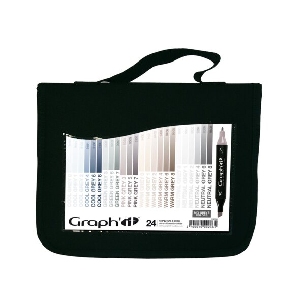 Layoutmarker GRAPHIT 24er Set - Mix Grau