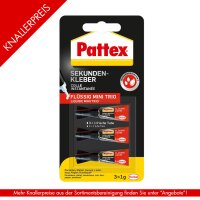 Sekundenkleber Pattex MINI TRIO flüssig - 3x1g Tube