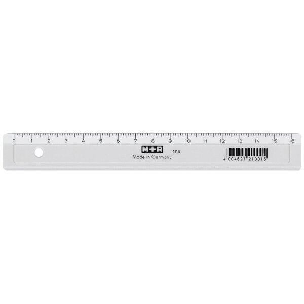 Lineal schmal 16cm glasklar