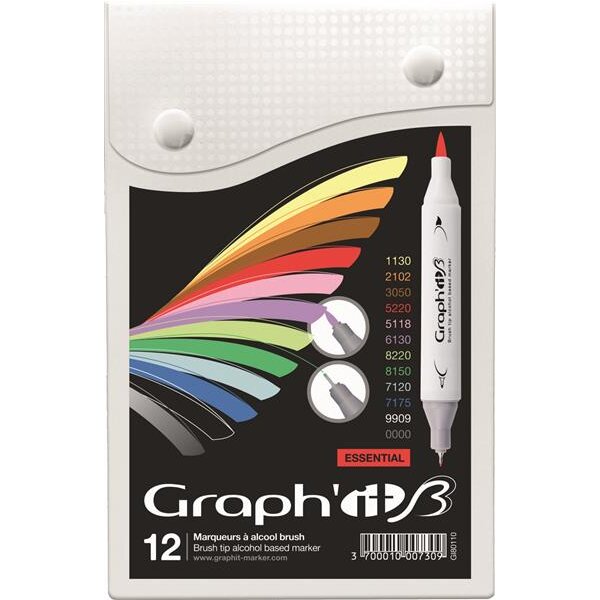 Layoutmarker Brush & extra fine GRAPHIT 12er Set - Essential