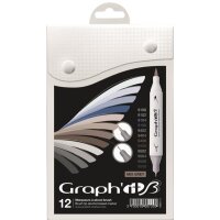 Layoutmarker Brush & extra fine GRAPHIT 12er Set -...