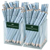 Bleistift Jumbo GRIP silber - B, 2 x 36er Köcher