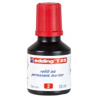 Nachfülltinte T25 für Permanentmarker 30ml - rot