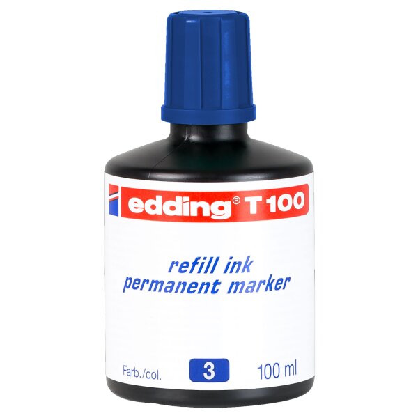 Nachfülltinte T100 für Permanentmarker 100ml - blau