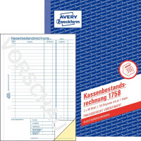 Formularbuch 1758 Kassenbericht/Bestand A5 - SD,  2 x 40...