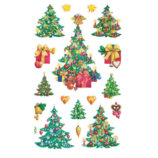 CHR Sticker Weihnachts- bäume Papier 3Bg