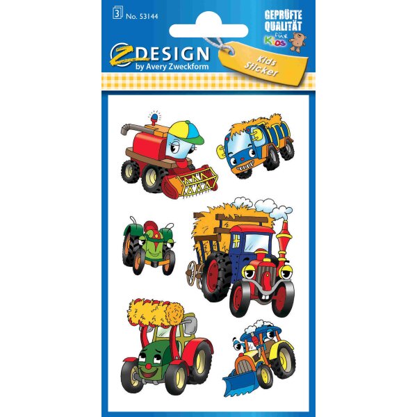 KID Papier Sticker Traktor 3Bg