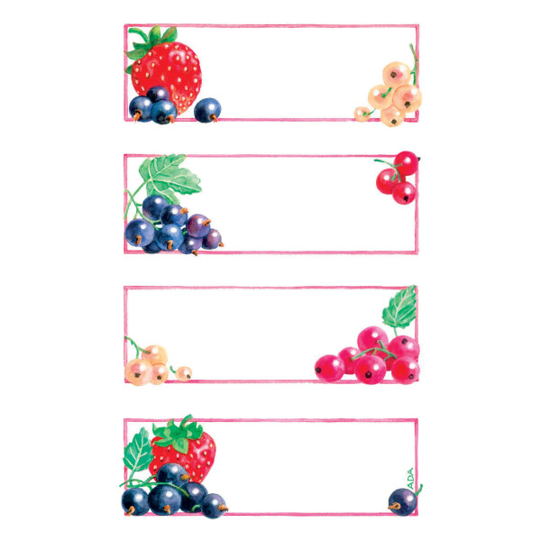 Etikett 76x120 Papier 3Bg Erdbeere + Johannisbeere