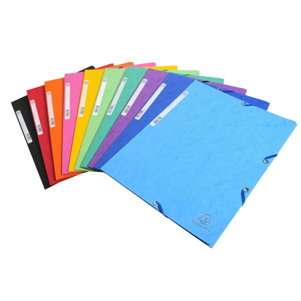 Eckspannmappe A4, 400g/qm Karton - 10 Farben sortiert