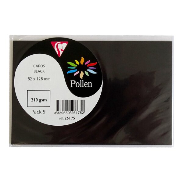 Karte Pollen 82x128, 5er Pack -  schwarz