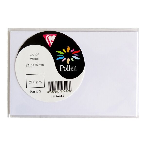 Karte Pollen 82x128, 5er Pack -  weiß