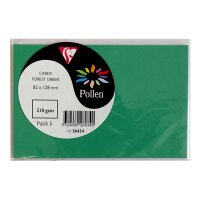 Karte Pollen 82x128, 5er Pack -  tannengrün