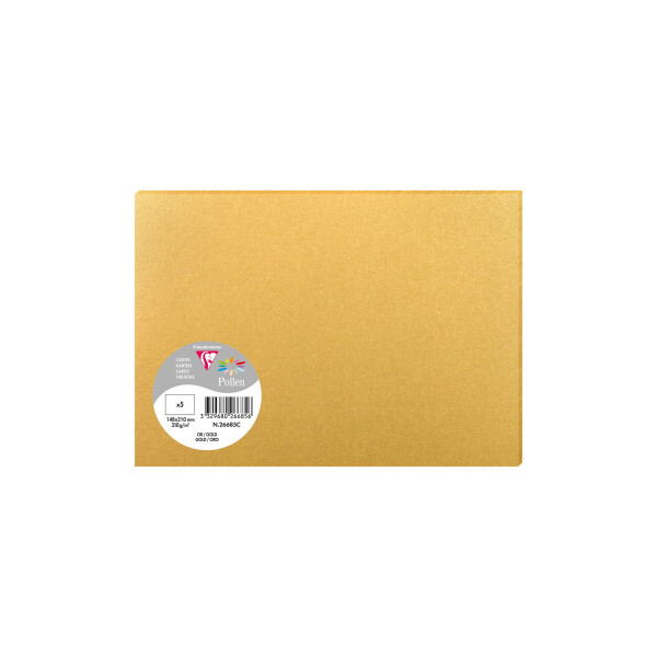 Karte Pollen C5, 5er Pack -  gold
