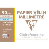 Milimeterpapier A4 weiss 90g 12Bl