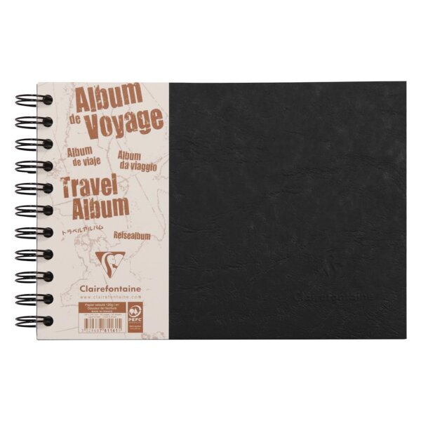 Clairefontaine "Age Bag" Reisealbum A5 quer 40 Blatt liniert+blanko - schwarz