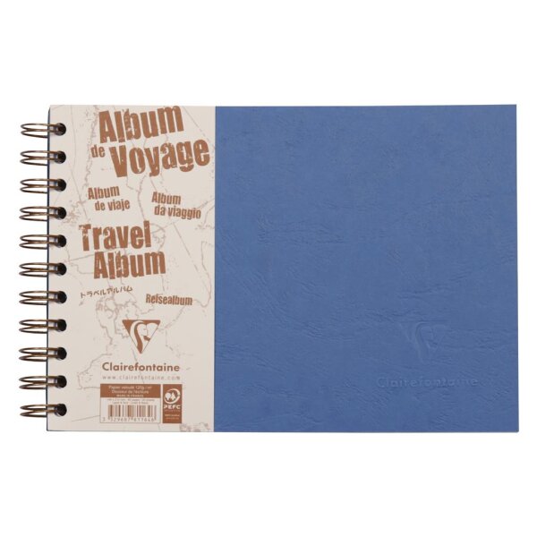 Clairefontaine "Age Bag" Reisealbum A5 quer 40 Blatt liniert+blanko - blau