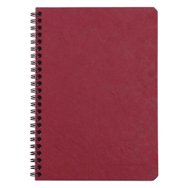 Clairefontaine "Age Bag" Spiralbuch A5 50 Blatt liniert mit Rand - rot