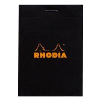 RHODIA Notizblock No. 11, DIN A7, kariert, schwarz