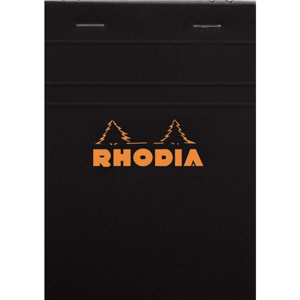 RHODIA Notizblock No. 13, DIN A6, kariert, schwarz