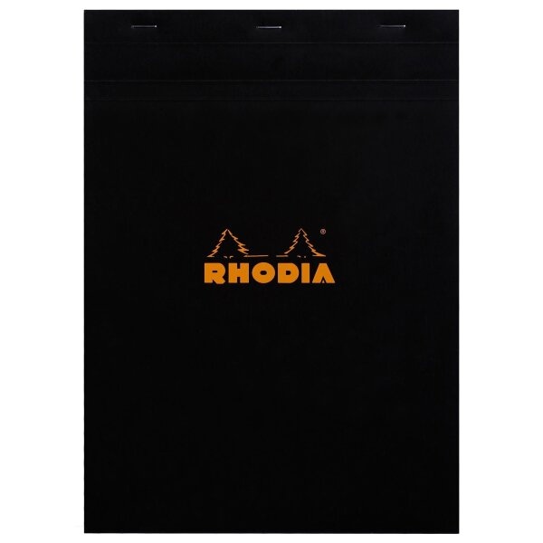 RHODIA Notizblock No. 18, DIN A4, kariert, schwarz