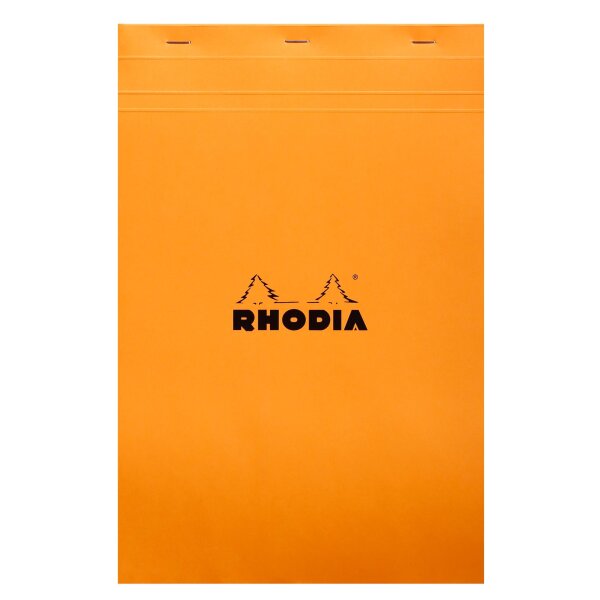 RHODIA Notizblock No. 19, DIN A4+, kariert, orange