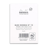 Block Rhodia White 85x120 kar 80Bl