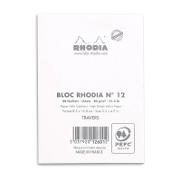 Block Rhodia White 85x120 lin 80Bl