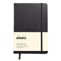 Web Notebook A5 dot schwarz/or/sw