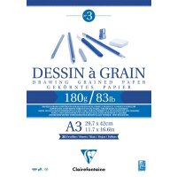 Clairefontaine "Dessin à Grain" Zeichenblock A3 30 Blatt 180g/qm kopfgeleimt