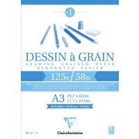 Clairefontaine "Dessin à Grain" Zeichenblock A3 40 Blatt 125g/qm kopfgeleimt