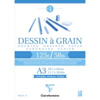 Clairefontaine "Dessin à Grain" Zeichenblock A3 40 Blatt 125g/qm kopfgeleimt