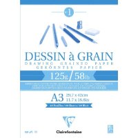 Clairefontaine "Dessin à Grain" Zeichenblock A3 40 Blatt 125g/qm kopfgeleimt