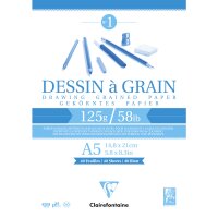 Clairefontaine "Dessin à Grain" Zeichenblock A5 40 Blatt 120g/qm kopfgeleimt