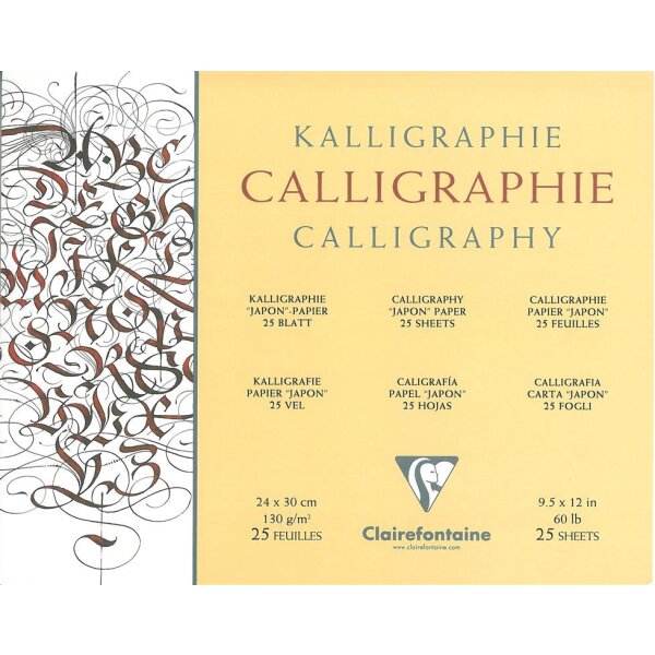 Clairfontaine "Kalligraphie" Block 24x30cm 25 Blatt 130g/qm kopfgeleimt