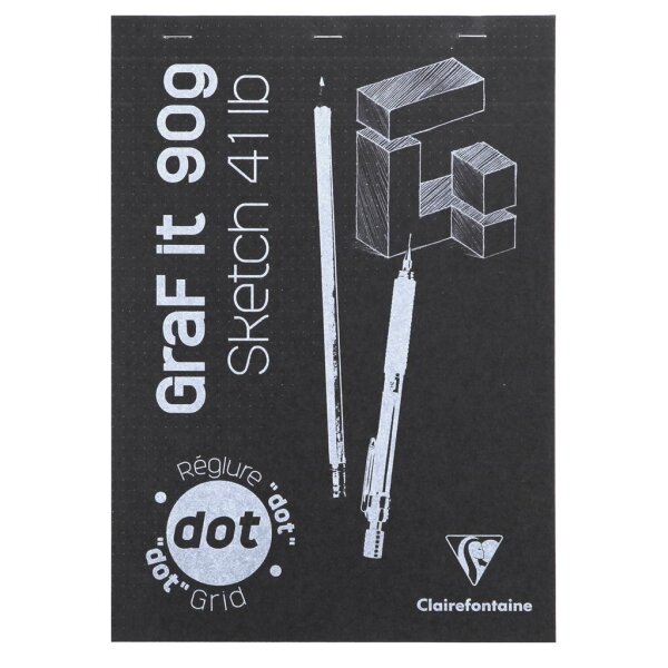 Skizzenblock Graf It A4 dottet 80 Blatt 90g/qm Deckblatt: farbig sortiert