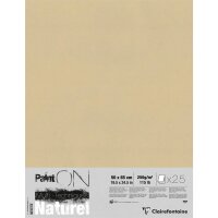 Clairfontaine PaintOn Zeichenpapier Naturel 50 x 65cm - 25er Pack raue Oberfläche 250g