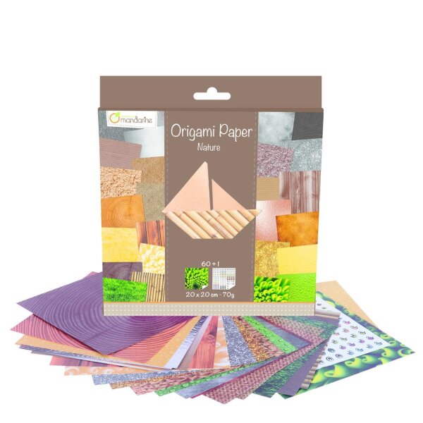 Origamipap. Natur, 20x20, 60Bl, 70g