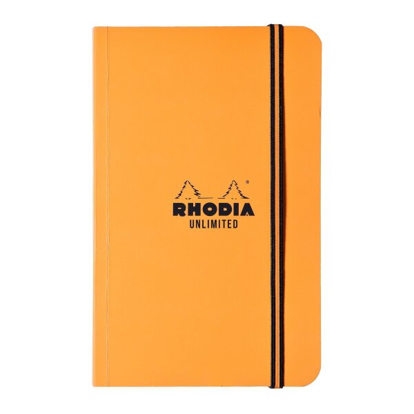 Rhodia Notizb lin gummi 90x140 or