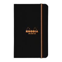 Rhodia Notizb lin gummi 90x140 schwarz