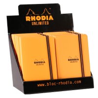 Rhodia Notizb kar gummi 90x140 or