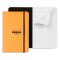 Rhodia Notizb kar gummi 90x140 or