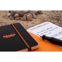 Rhodia Notizb kar gummi 90x140 schwarz