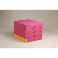 Rhodia Schubladenbox 4er himbeere