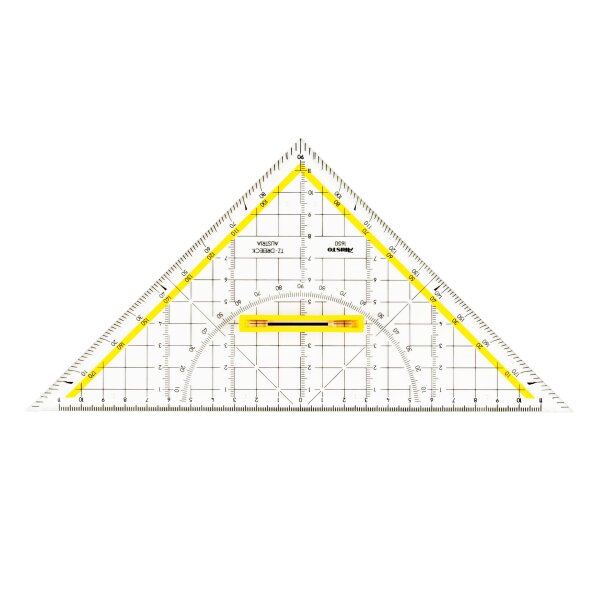 TZ-Dreieck 22,5 cm ohne Facette, mit Tuschenoppen, Plexiglas