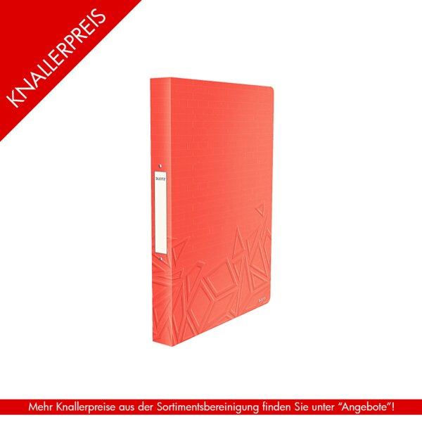 Ringbuch Urban Chic A4, PP, 4 Ringe - rot